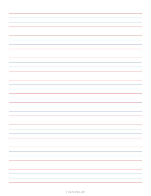Multicolor 4 Line Handwriting Worksheet for Kids printable graph paper
