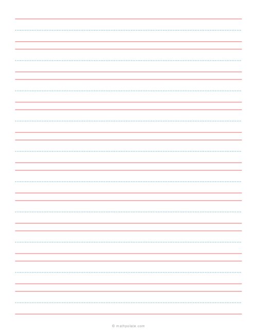 Multicolor Classic Writing Worksheet - Penmanship printable graph paper