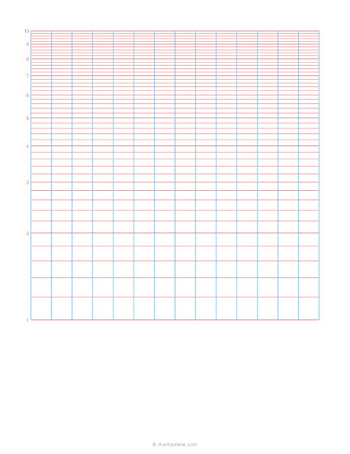Semi-Log Graph Paper Colored printable graph paper