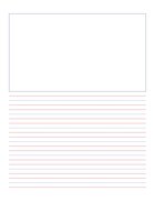 Picture Box Handwrting Paper (Red Blue)