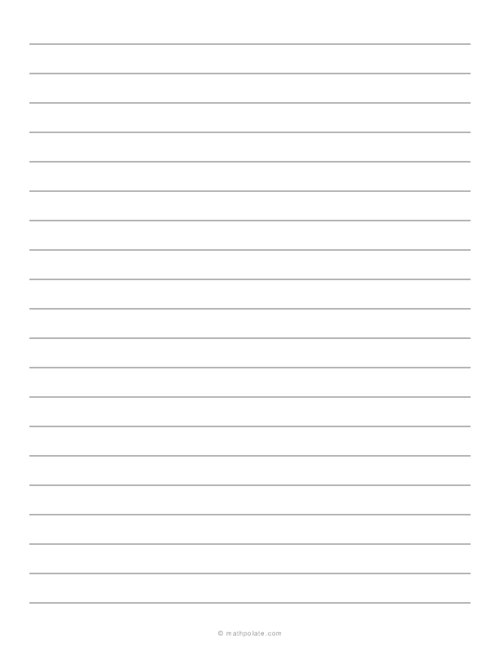 1/2 Lined Paper - (Wide Ruled)