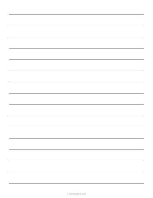 5/8 Lined Paper - (Mid-Wide Ruled)