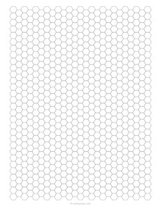 5 mm Hexagonal Graph Paper (0.5 cm)
