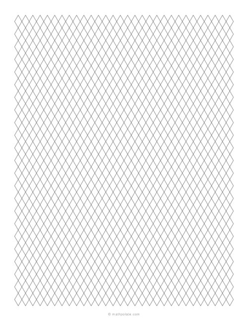 1/4 Rhombus / Diamond Grid Paper