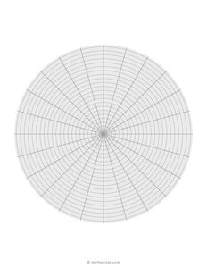 High Resolution Polar Graph Paper (1 Unit Circles)