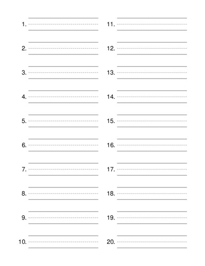 numbered handwriting worksheet generator